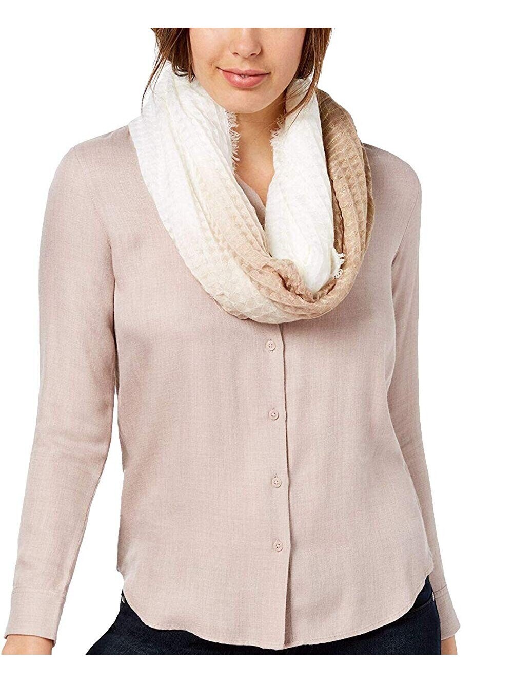 Inc International Concepts Womens Ombré Waffle Loop Scarf